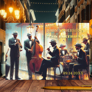 Artistic Jazz Orchestra Music Birthday Real Foil Guest Book