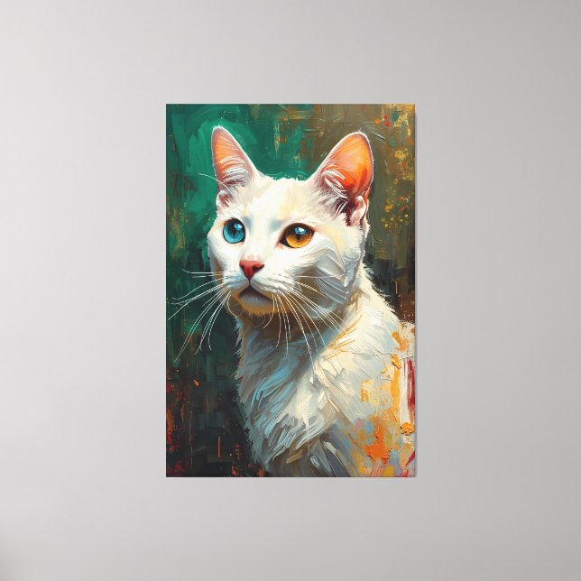 Artistic Khao Manee Portrait Vibrant Oil Painting Canvas Print (Front)