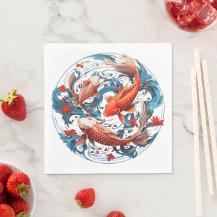 Artistic Koi Fish Napkins