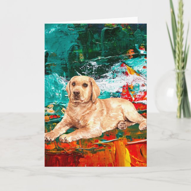Artistic Labrador Dog Abstract Card (Front)
