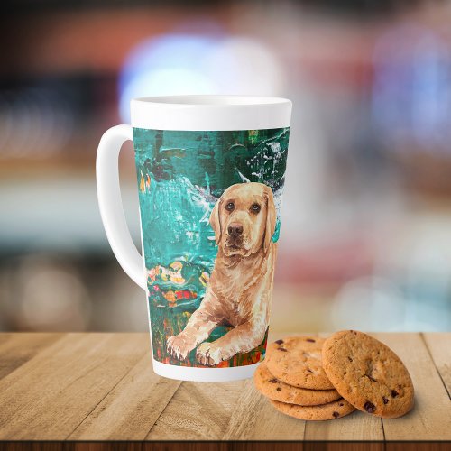Artistic Labrador Dog Abstract   Latte Mug