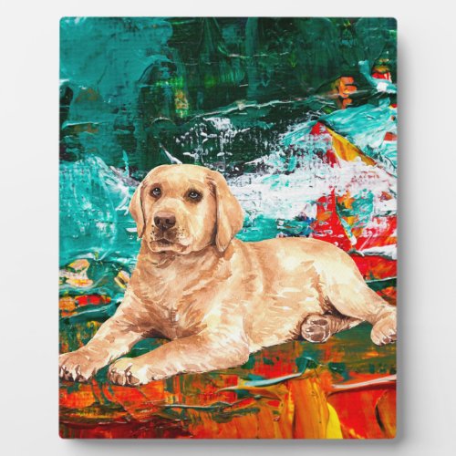 Artistic Labrador Dog Abstract Tabletop Plaque