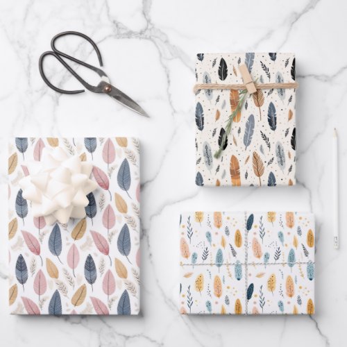 Artistic Leaf Pattern Wrapping Paper