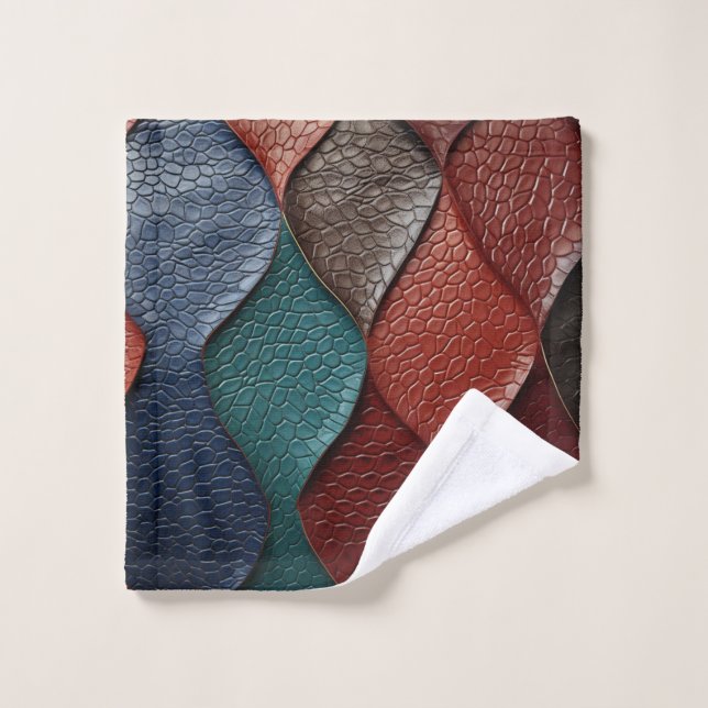 Artistic Leather Texture Art designs Bath Towel Set (Wash Cloth)