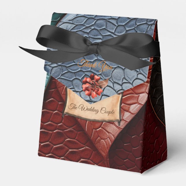 Artistic Leather Texture Art designs Favor Boxes (Front Side)