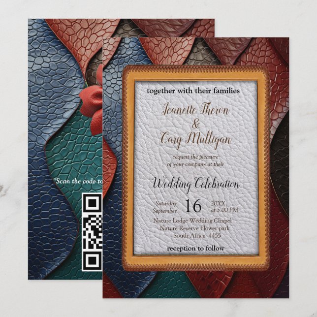Artistic Leather Texture Art designs Invitation (Front/Back)