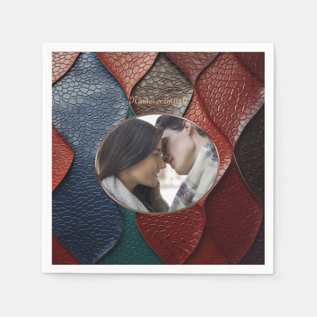 Artistic Leather Texture Art designs Napkins (Front)