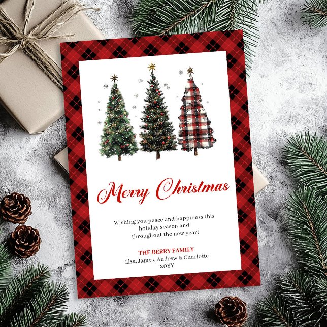 Artistic Leopard Print Christmas Tree Greeting  Holiday Card (Artistic Leopard Print Christmas Tree Greeting Card)