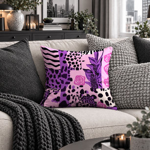 Artistic Leopard Zebra Print Accent Pillow Decor