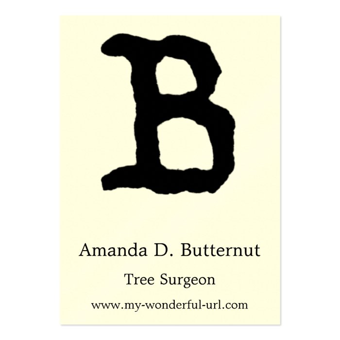 Artistic Letter "B" Hand Lettered Style Initial Business Card