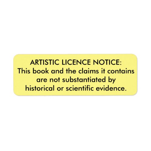 Artistic Licence sticker for Bibles