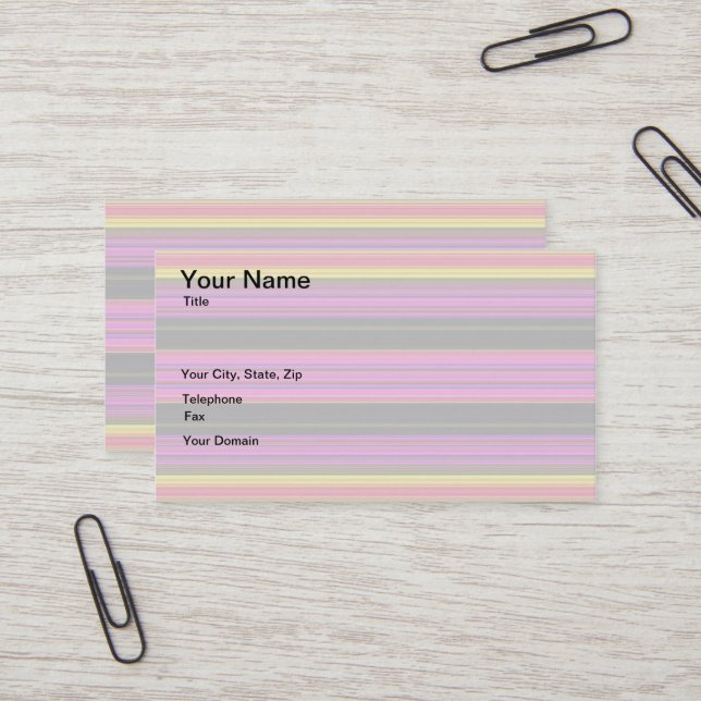 Artistic LIght Colorful Stripes  Business Card (Front/Back In Situ)