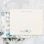 Artistic Light Pastel Blue Roses Note Card