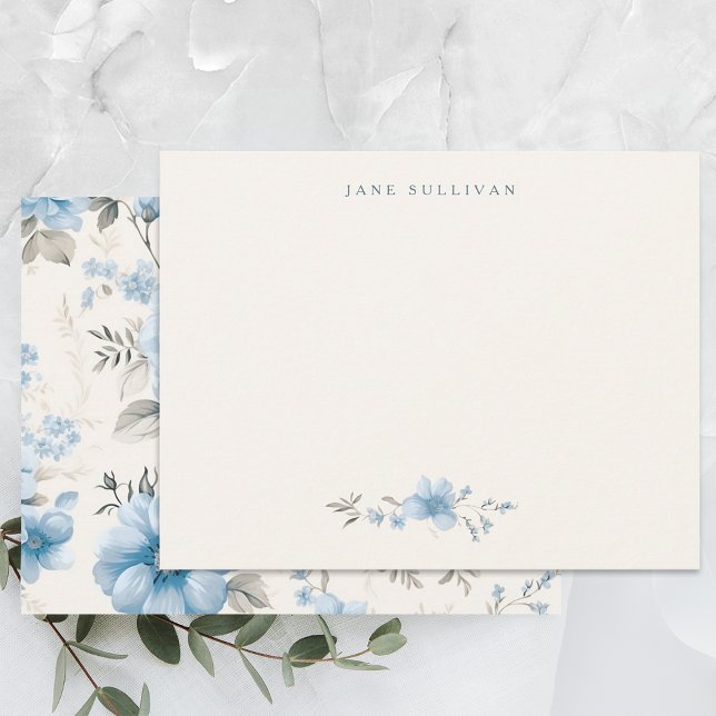 Artistic Light Pastel Blue Roses Note Card (Creator Uploaded)