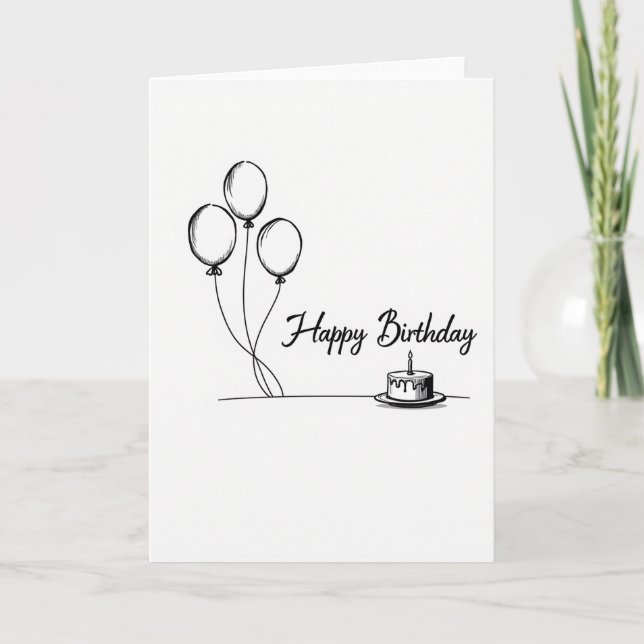 Artistic Line Birthday Card (Front)