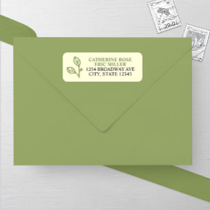 Artistic Line Leaves Wedding Return Address Label