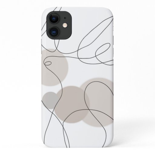 Artistic lines, white, black, gray Light  iPhone 11 Case