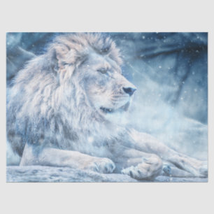 Artistic Lion Art Blue Decoupage Tissue Paper