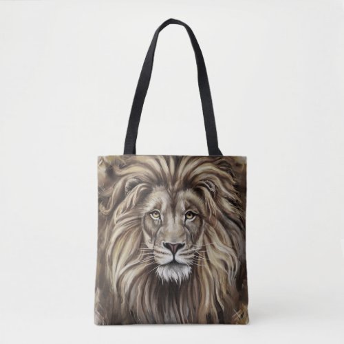 Artistic Lion Face All_Over_Print Tote Bag