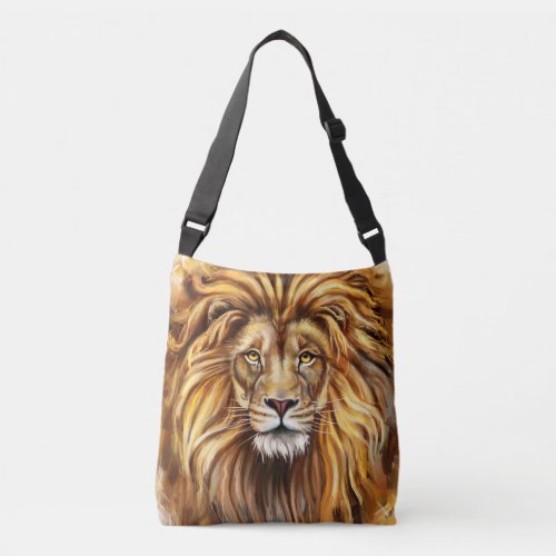Artistic Lion Face Cross Body Bag