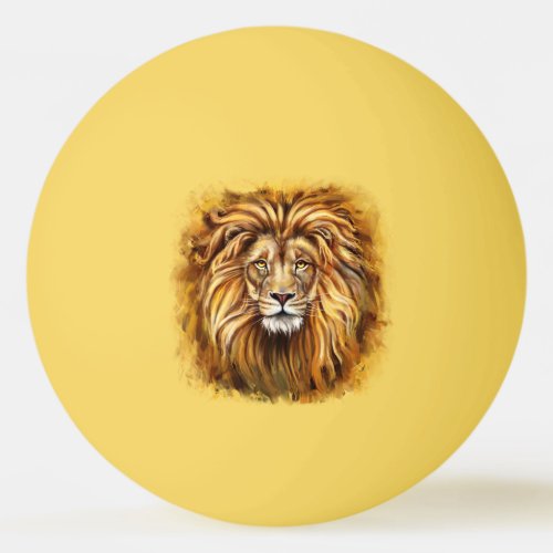 Artistic Lion Face Ping Pong Ball