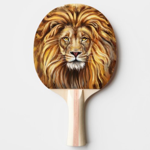 Artistic Lion Face Ping Pong Paddle
