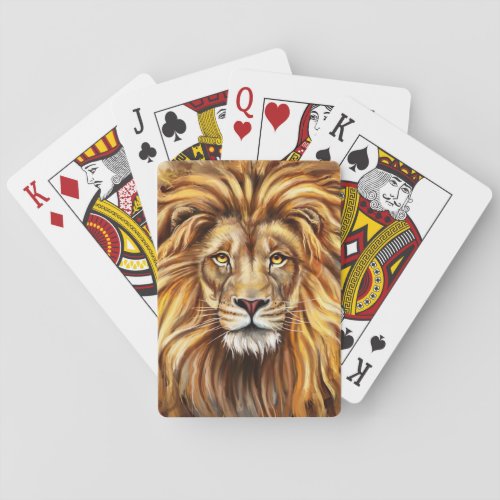 Artistic Lion Face Playing Cards