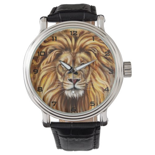 Artistic Lion Face Vintage Watch