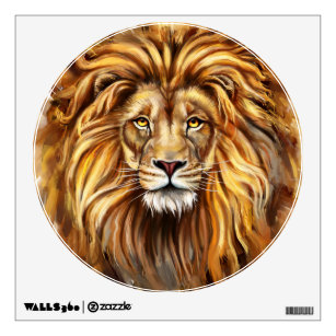 Artistic Lion Face Wall Decal
