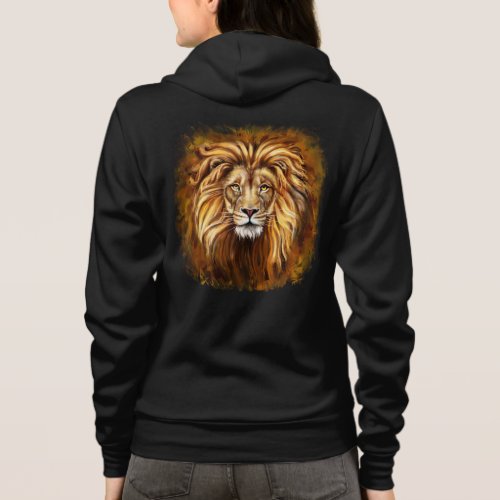 Artistic Lion Face Zip Hoodie