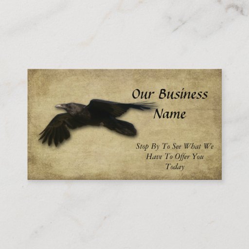 Customizable Artistic- Lone Black Crow Business Card Templates