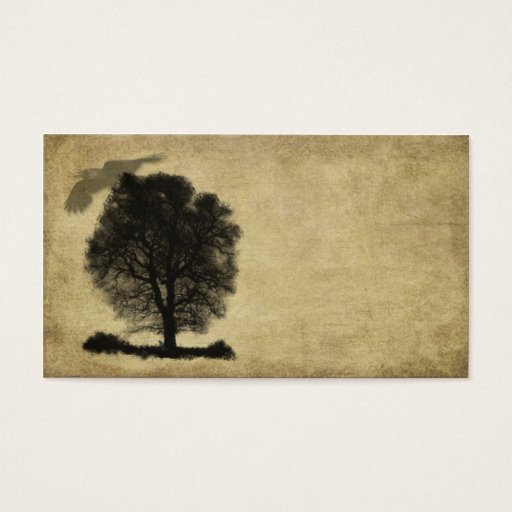 Customizable Artistic- Lone Stark Tree &amp; Crow Business Card