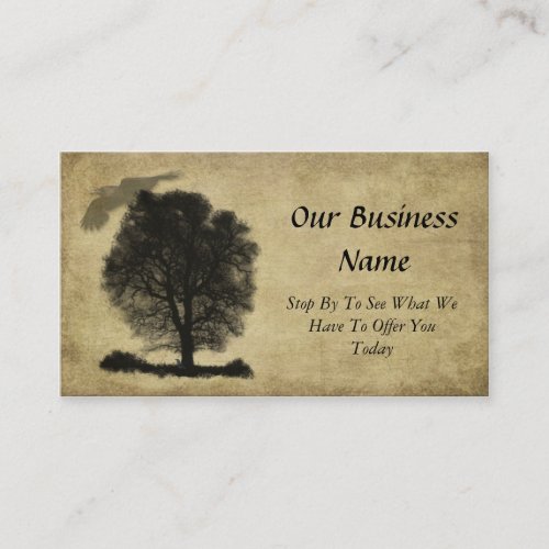 Artistic_ Lone Stark Tree  Crow Business Card
