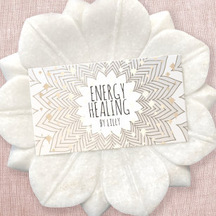 Artistic Lotus Flower Mandala Holistic Healer Business Card