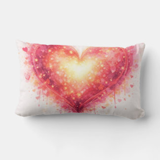 Artistic Luminous Heart Decorative Pillow