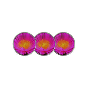Artistic Magenta Pink Aster Flower Floral Art Golf Ball Marker