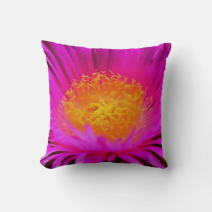 Artistic Magenta Pink Aster Flower Floral Art Throw Pillow