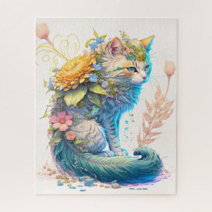 Artistic Majestic Kitty Cat Illustration Jigsaw Puzzle