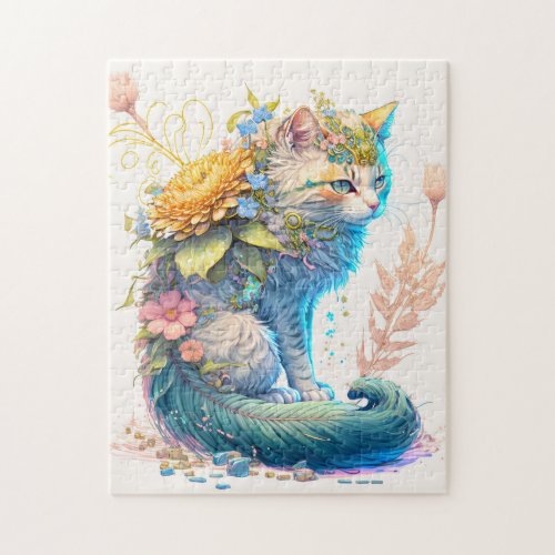 Artistic Majestic Kitty Cat Illustration Jigsaw Puzzle