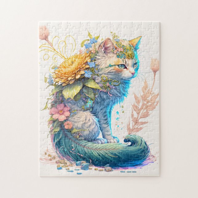 Artistic Majestic Kitty Cat Illustration Jigsaw Puzzle (Vertical)