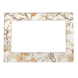 Artistic Marine Coral Seashell Terracotta Ivory Magnetic Frame