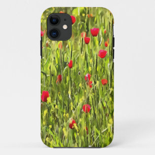 Artistic Meadow Poppy Landscape iPhone 11 Case