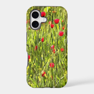 Artistic Meadow Poppy Landscape iPhone 17 Case