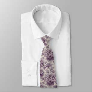 Artistic Men Gifts Peonies Neck Tie