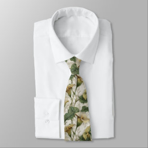 Artistic Mens Accessories Calla Lilies Flower Neck Tie