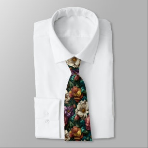 Artistic Mens Accessories Gardenias Flower Neck Tie