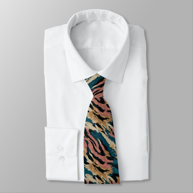 Artistic Mens Accessories Tiger Skin Neck Tie (Tied)