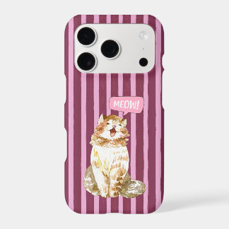 Artistic Meow Cat Striped Aesthetic Phone Case