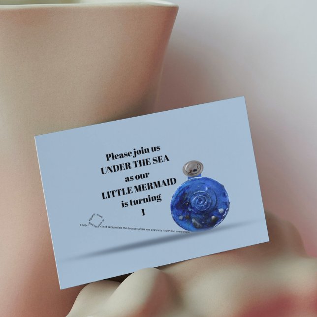 Artistic mermaid party under the sea 1st birthday invitation (Creator Uploaded)