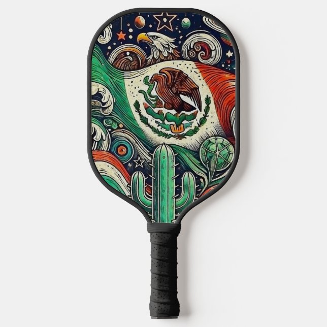 Artistic Mexico Carbon Fiber Pickleball Paddle (Front)